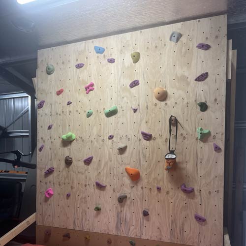 A variety of different climbing holds